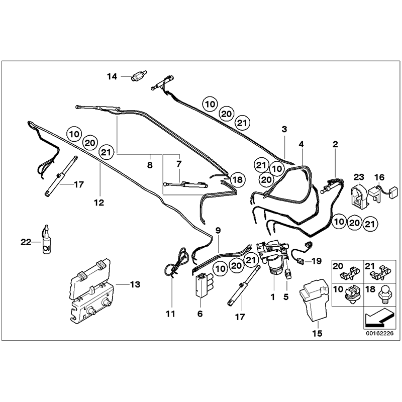 BMW E46 Cabrio – Verteilerblock-Reparaturschlauchsatz (Schlauch Nr. 23 oder 24)
